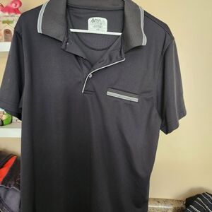 PGA Tour Black Polo Shirt with Gray Accents